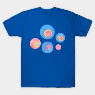 CONCENTRIC CIRCLES WATERCOLOR LAYERD CUTOUTS T-Shirt